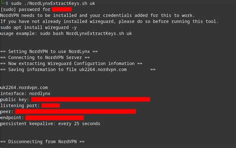 "wg show" and "wg showconf <b>nordlynx</b>" That's it to get your wireguard configs. . Nordlynx config files